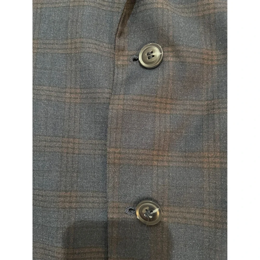 Kilburne Finch Mens Blue Plaid Tailored Fit 2 Piece Suit 48L 42W 39L Unaltered